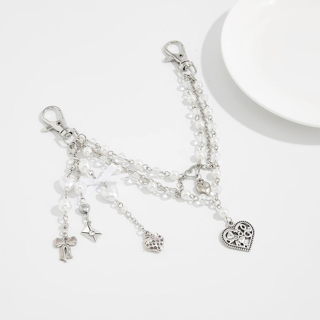 Multi Functional Heart Bows Fringe Charm For Purse or Keychain Accessory Feature Elegant Design And Stylish Appearance