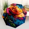 1pc Rose Bloom Automatic Open/Close Exquisite Umbrella - Compact Travel Umbrella, 8-Rib Heavy-Duty Construction, Ideal Gift, Outdoor Accesso