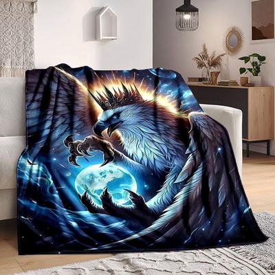 1pc Eagle Fantasy Art Blanket Lightweight Flannel Blanket Throw Blanket For Sofa, Bed, Travel, Camping, Livingroom, Office Yy251015104