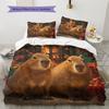 Two Capybaras Pattern Bedding Home Decoration Birthday Gift (1 * duvet cover + 2 * pillowcase, without core)