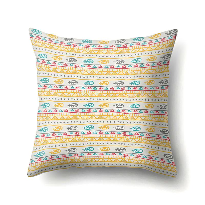 Ethnic Style Colorful Boho Polyester Pillowcase Car Decoration Home Printed Waist Pillowcase