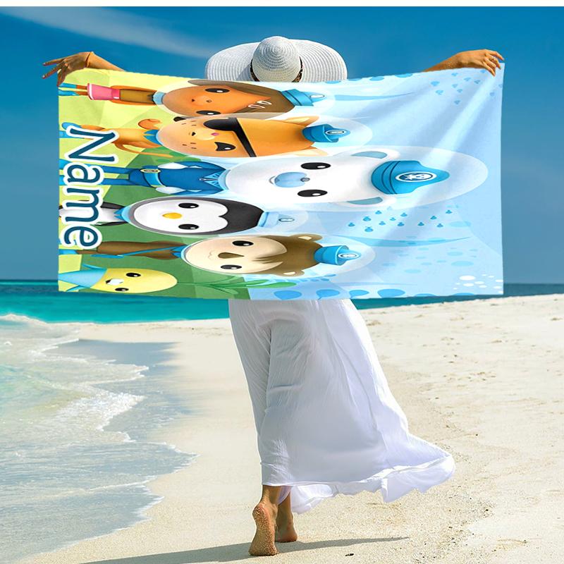 Personalized customized proof beach towel with Octonauts pattern - soft, absorbent,quick-drying,perfect swimming,camping&bathing