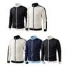 Casual Sports Cardigan Jacket Men's Color Blocked Stand Up Collar Sweatshirt Men's Casual Zipper Jacket Cardigan Baseball Collar Jacket