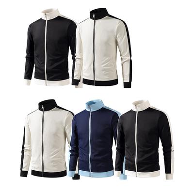 Lässige Sport-Strickjacke Jacke Herren Farbblockiert Stehkragen Sweatshirt Herren Lässige Reißverschlussjacke Strickjacke Baseballkragen Jacke
