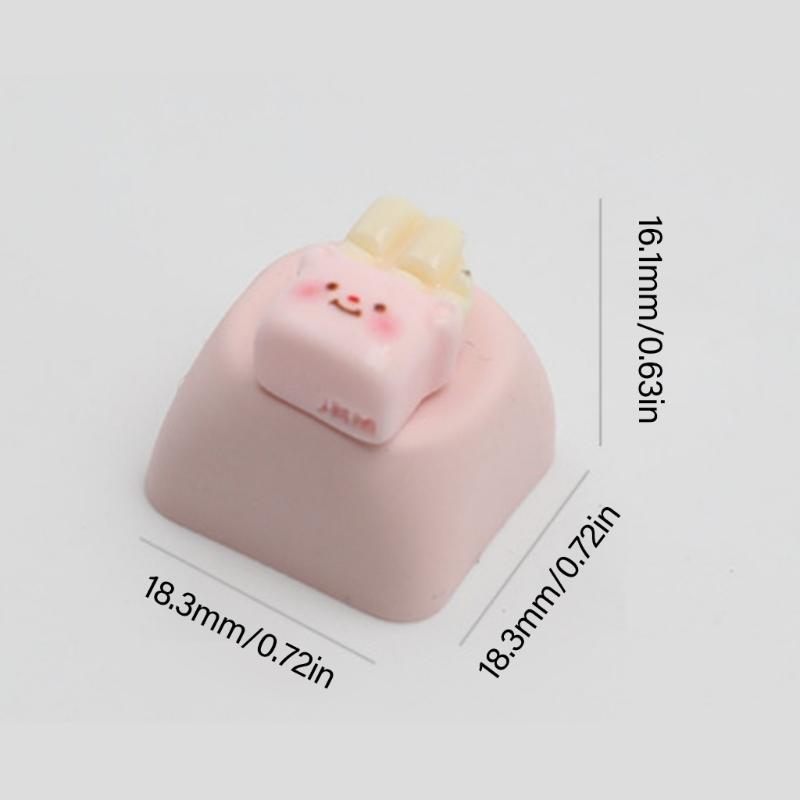 ESC Keycap Resin Mechanical Keyboards Keycaps With Lovely 3D Cartoon Bear In Soft Tones