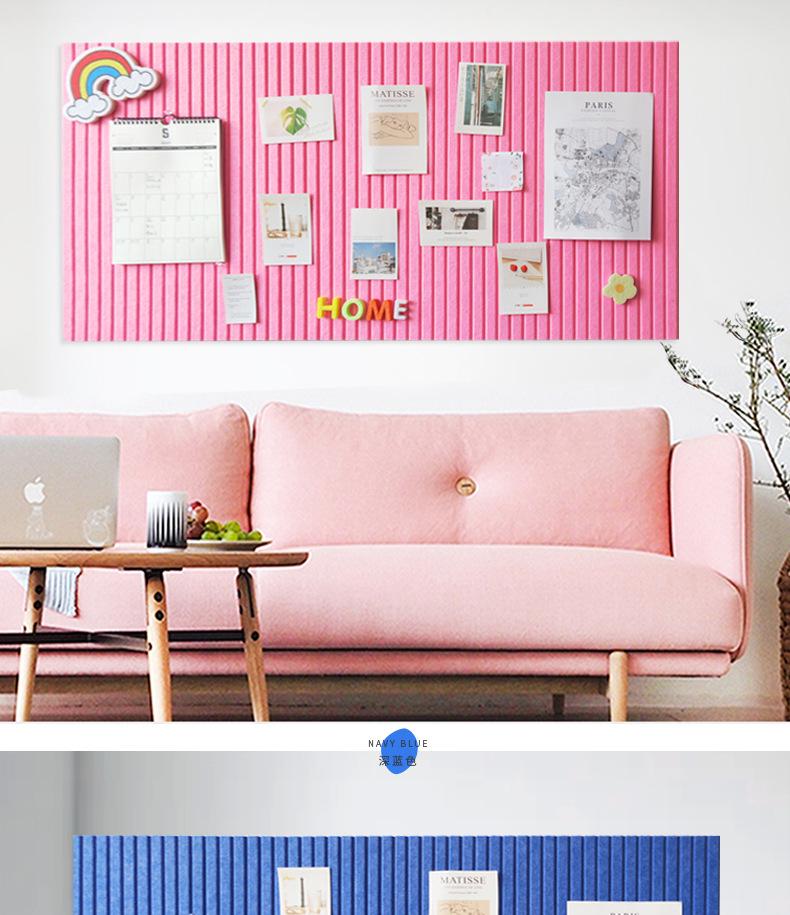 Vertical Stripe Felt Board – No-Punch Photo Display for Living Room & KTV Decor