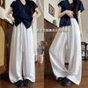 All-inclusive Edge-washed Tencel Linen Wide-leg Pants Women's Summer New Drape and Thin Straight Pants Linen Cotton Casual Trousers