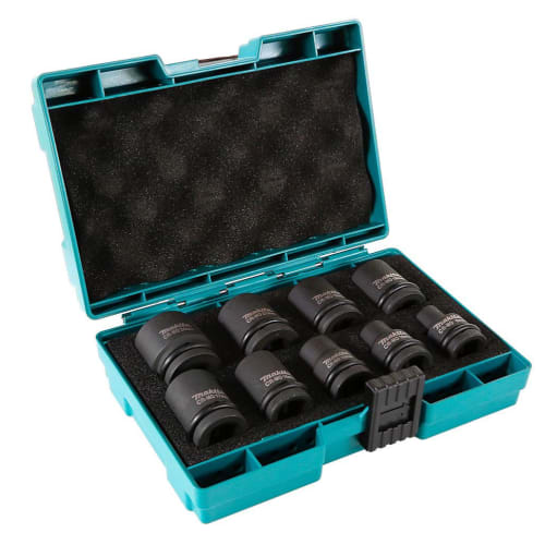 Makita D-41517 9-Piece Socket Set, 1/2-Inch (12.7mm) Drive, with Storage Case, Impact Wrench Sizes: 8, 10, 12, 13, 14, 16, 17, 19, and 21mm