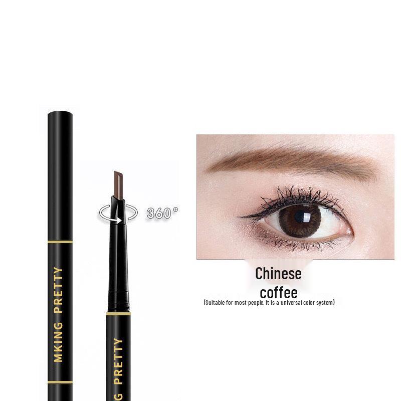 Waterproof Double-Headed Automatic Eyebrow Pencil with Powder - Long-Lasting, Smudge-Proof, Beginner-Friendly 3D Eyebrow Brush.