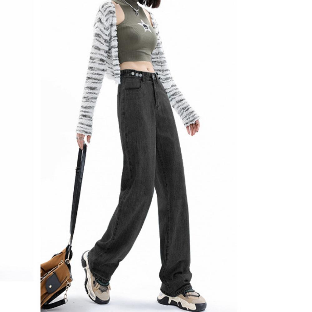 

Design Sense Wide Leg Jeans Women s Spring and Autumn New High Waist Loose Straight Skinny Floor Mopping Jeans S