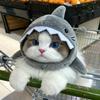 New Pet Cat Shark Headband, Winter Warm Plush Dog Hat, Cute Cartoon Headwear, Photography Props & Decorations