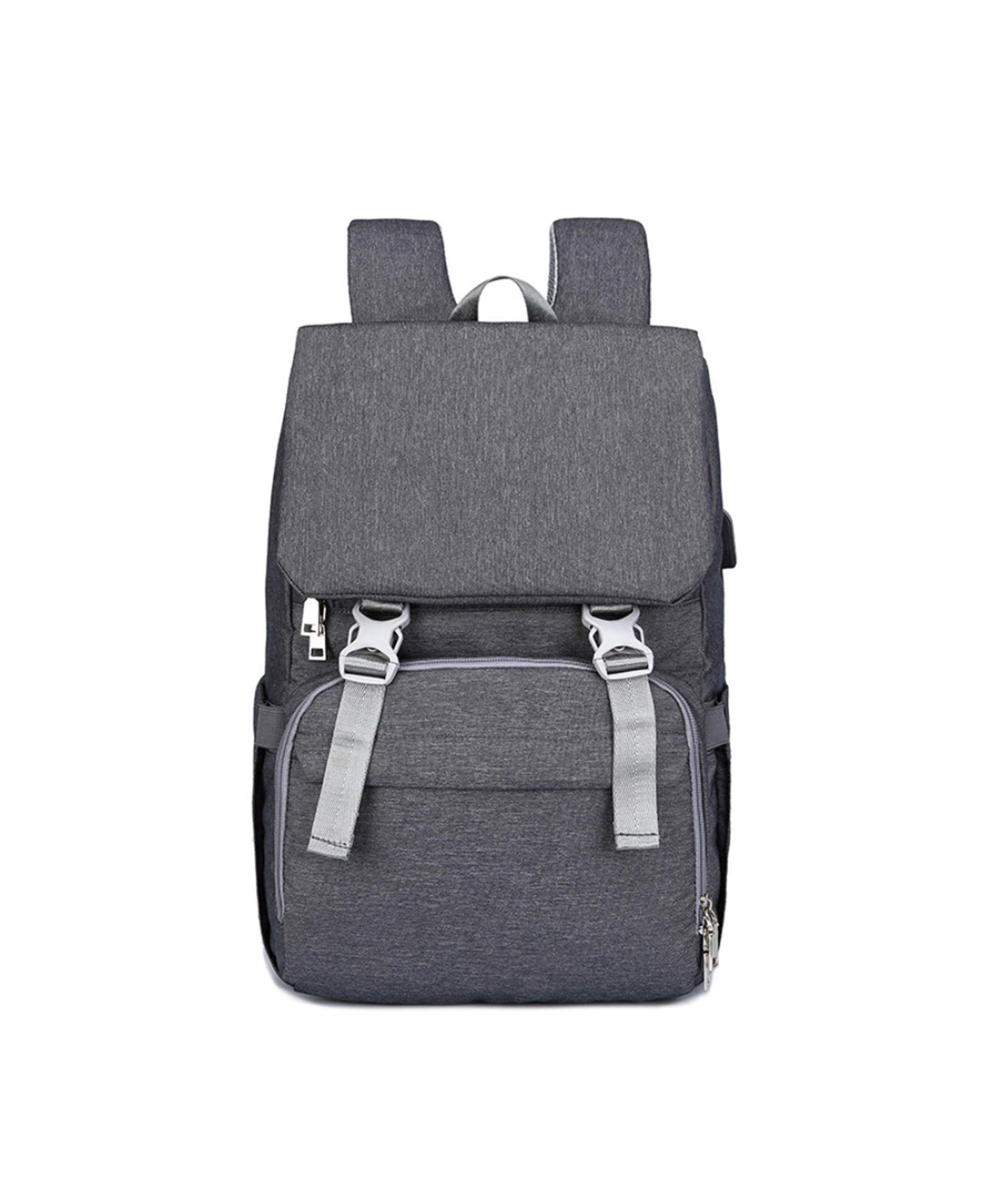 

[iMoha] Large Capacity Stylish Mother s Backpack, BlackGray, Women s, USB Port, 3D Mesh Breathable Back Mat, Waterproof Fabric, Stain-Resistant, Baby