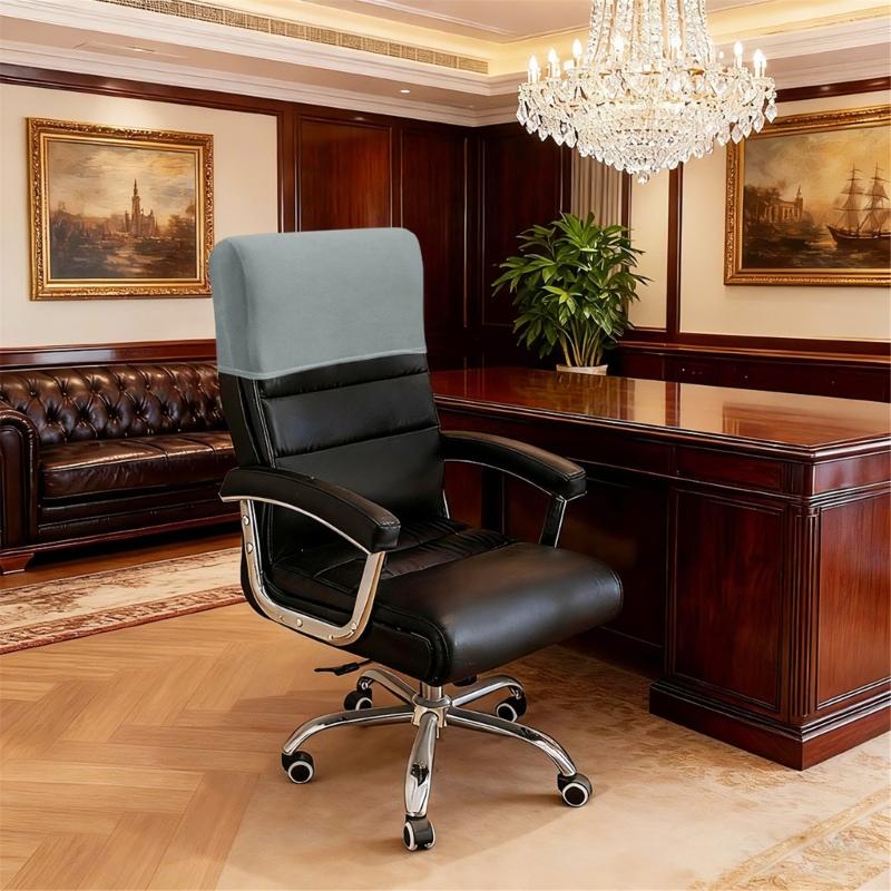 Polyester Headrest Cover For Offices Chairs With Spill Proof Technology Quick Installation And Machine Washable