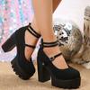 Fashion Women Sandals 2025 Mary Janes Shoes Platform Fashion High Heel Sandals Women Summer New Lolita Shoes Chunky Pumps Zapatos Mujer