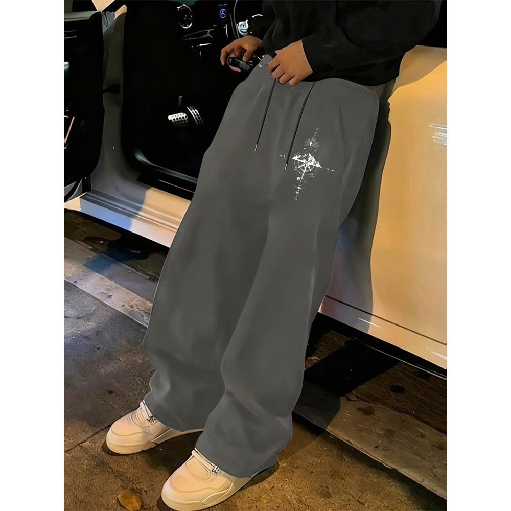 Men's Casual Pants with Fitted and Fashionable Print Design, Loose and Comfortable for Daily Leisure