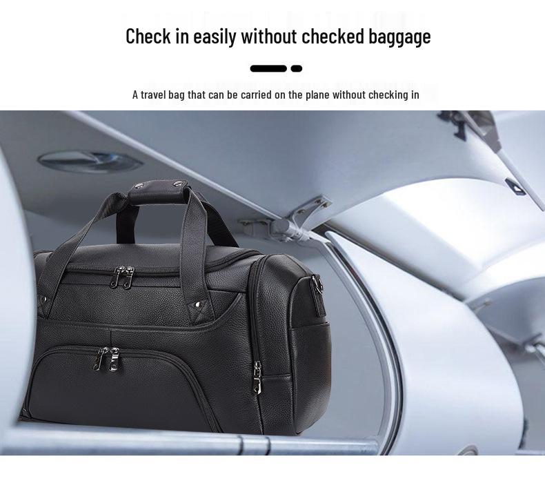 Chao Niu Herren Reisetasche aus echtem Leder mit Schuhfach - Umhänge- Sport- Schultertasche