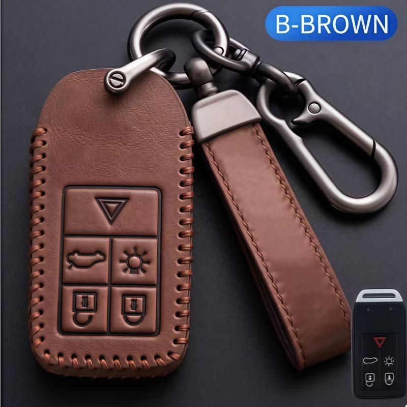 

5/6 Buttons Leather Car Remote Key Shell For Volvo S60L Xc60 S80L V60 V40 Fob New Car Key Case Cover Replacement For Volvo