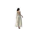 French Temperament Streamer Slanted Shoulder Tube Top Dress Fairy Summer Seaside Vacation Sexy Long Skirt
