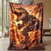 Pink Dinosaur Pattern Theme blanket Lightweight Warm Flannel Blanket Decorative Throw Blanket for Home Decoration