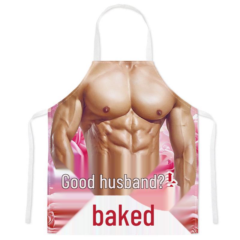 Creative Funny Couple Cooking Apron - Stain-Proof Sleeveless Waistband Coverall