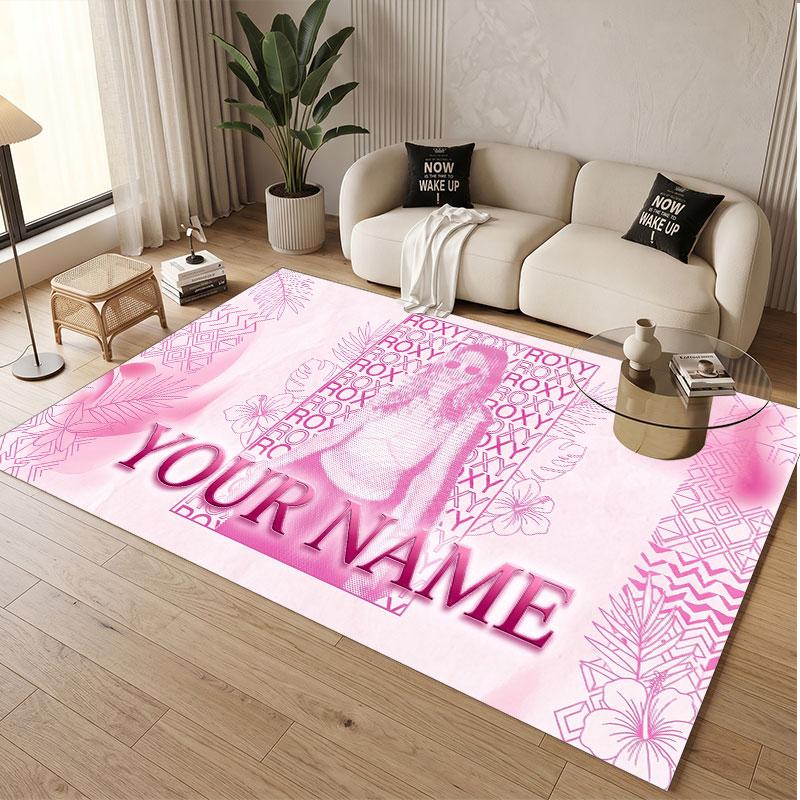 Custom Name Crystal Velvet Rug,Roxy Dekker Comfortable Anti Slip Floor Mat For Room Decoration