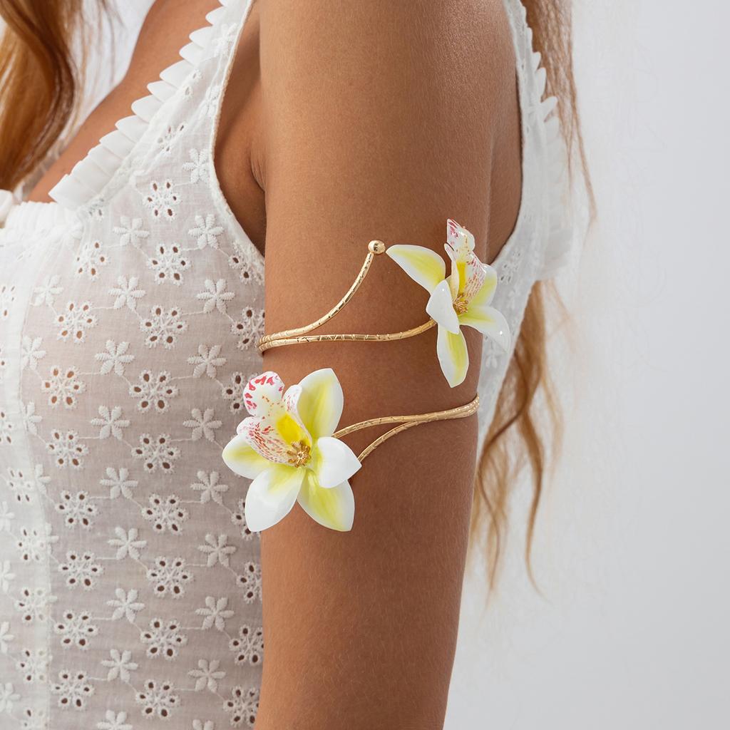 Fashion Three-Dimensional Simulation Flower Necklace Choker Personalized Long Wax Thread Fabric Flower Necklace