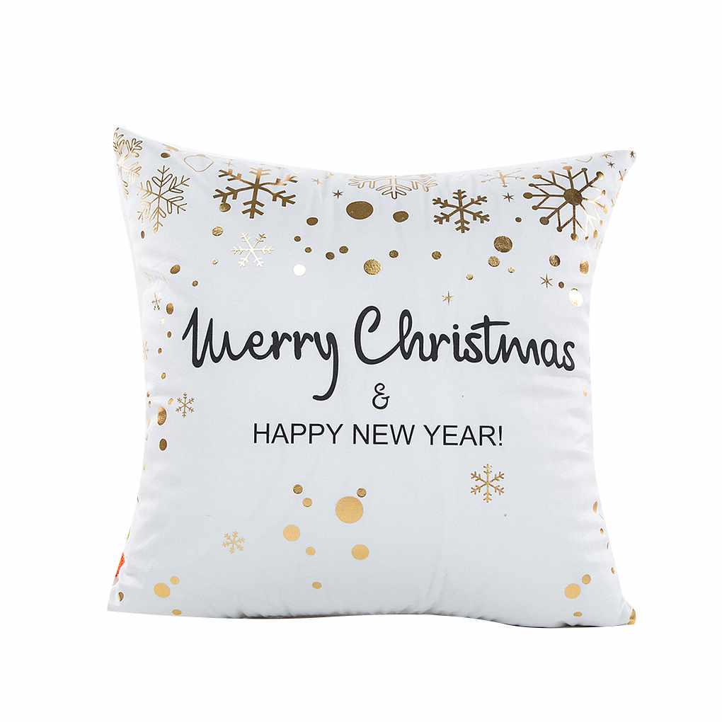Christmas Letter Cover Pillow Case Sofa Car Square Home Office Soft Decor