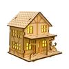 Wooden LED Lighted House Ornament Handcrafted Glowing Christmas House Decoration Xmas Holiday Party Desktop Decor