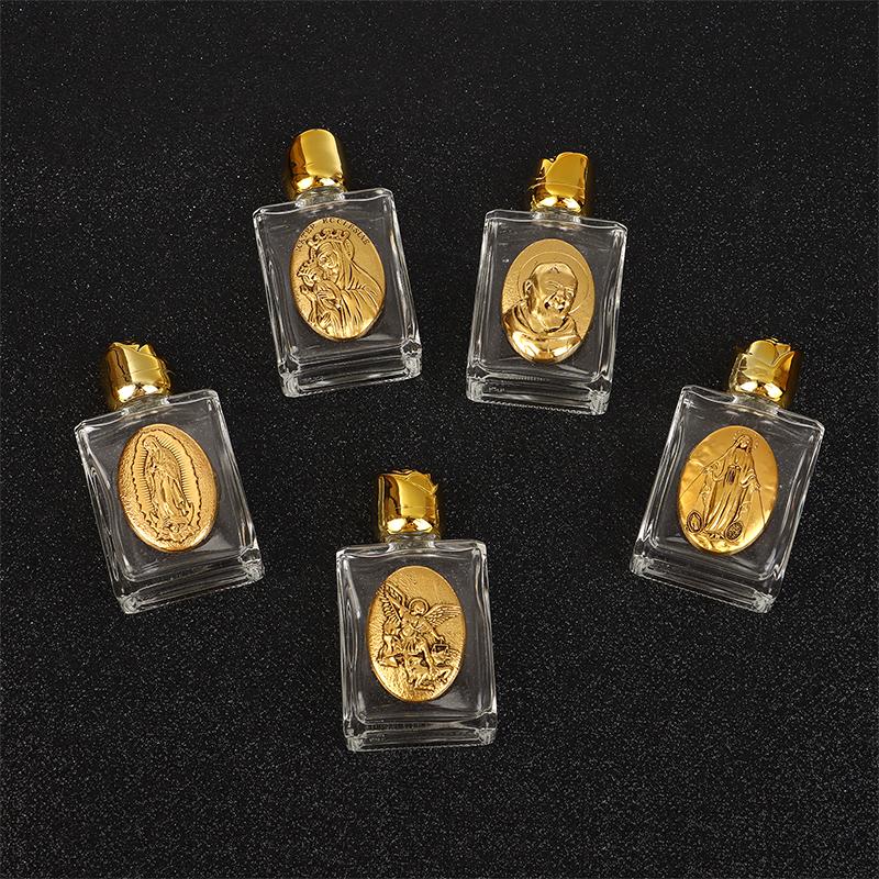 Heiliges Glas Weihwasser Jesus Flasche Religiöse Kreuz Flasche Christliche Jungfrau Skulptur Flasche 3,5*7,0cm