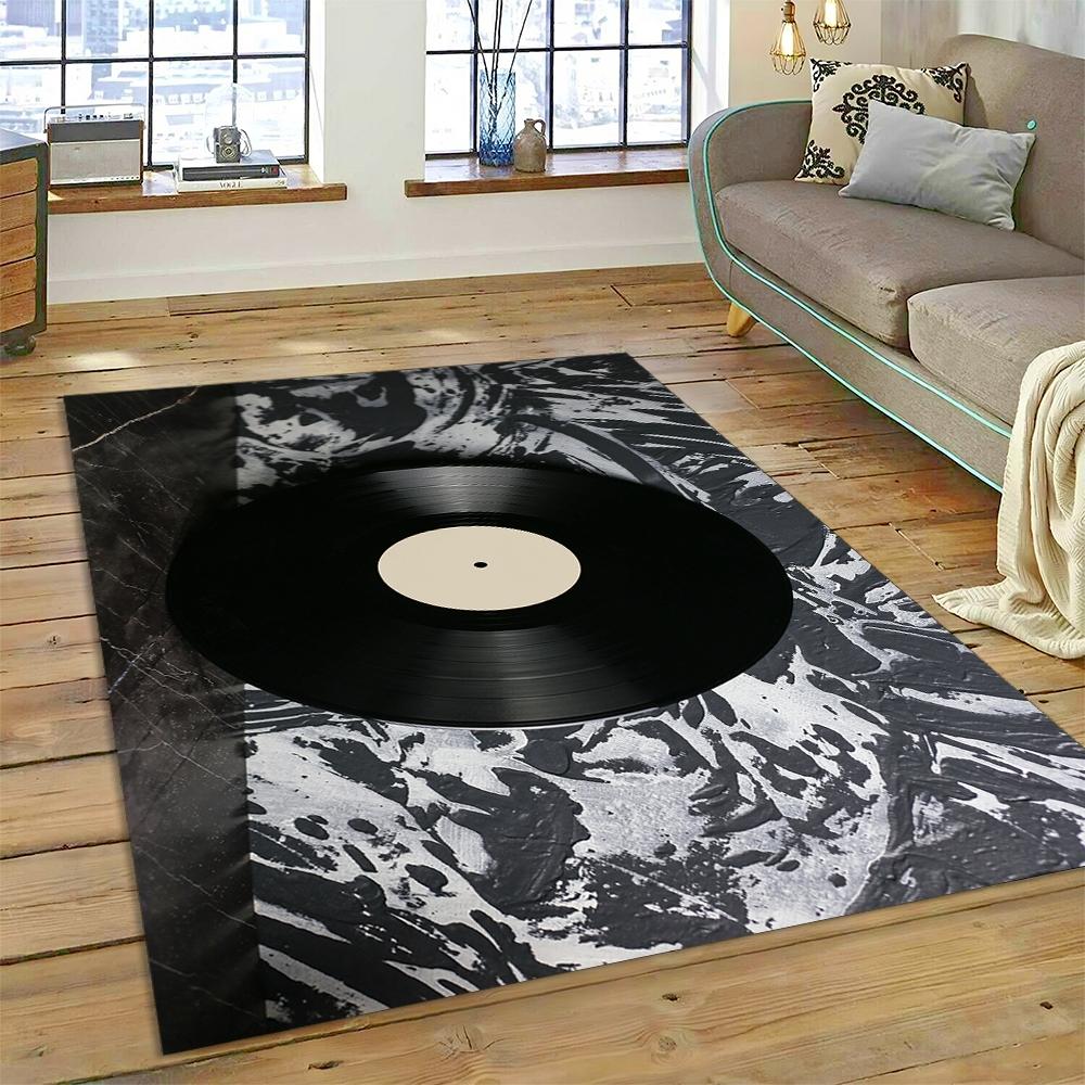Vinyl Record Music DJ Screen tape Rug Carpet for Living Room Bedroom Home Decor,Floor Mat Non-slip Decoration for Sofa Doormat