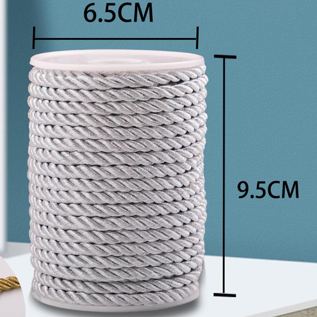20 Yards gedrehte Kordelschnur 6 mm 3-fach geflochtene dekorative Seide für Weihnachtsfeier Heimdekoration