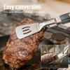Stainless Steel Slide Buckle Steak Tongs Durable Non-Slip Kitchen Food Clip for Grilling Frying Easy Grip Duty Cooking Tool