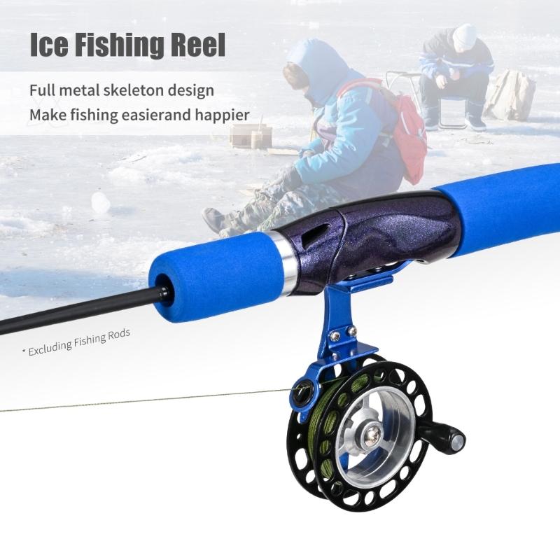 Ice Fishing Reel Large Spool Diameter Aluminum Spool Wear-Resistant Fishing Reel for Men Deep Water Fishing Equipment