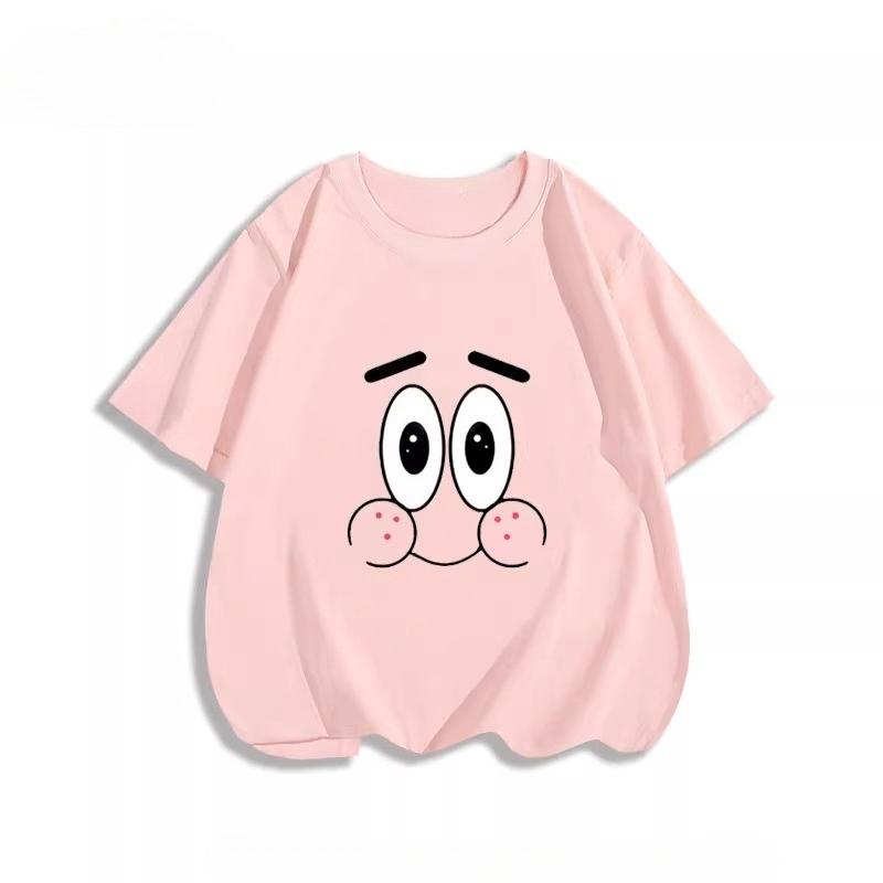 Potdemiel Summer SpongeBob SquarePants Pure Polyester Children's T-Shirt, Comfortable and Breathable, Suitable for Boys and Girls.