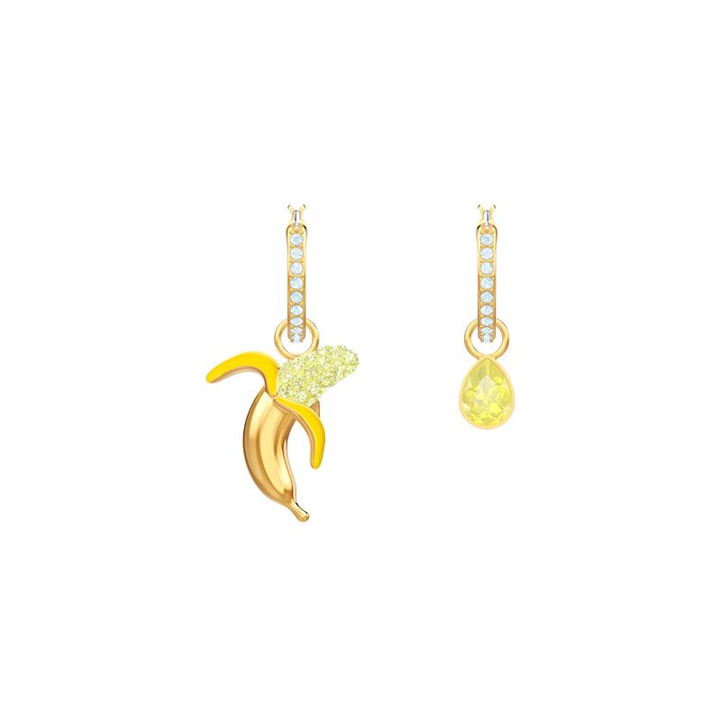 Swarovski No Regrets Banana asymmetric banana earrings gold-plated 5453571 золотой