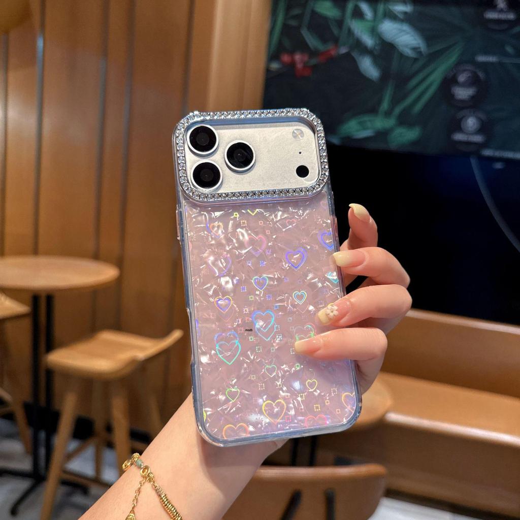 Heart-Shaped Diamond Material Phone Case for Oppo Reno 15 Pro/Find X9 Pro/A6 Pro