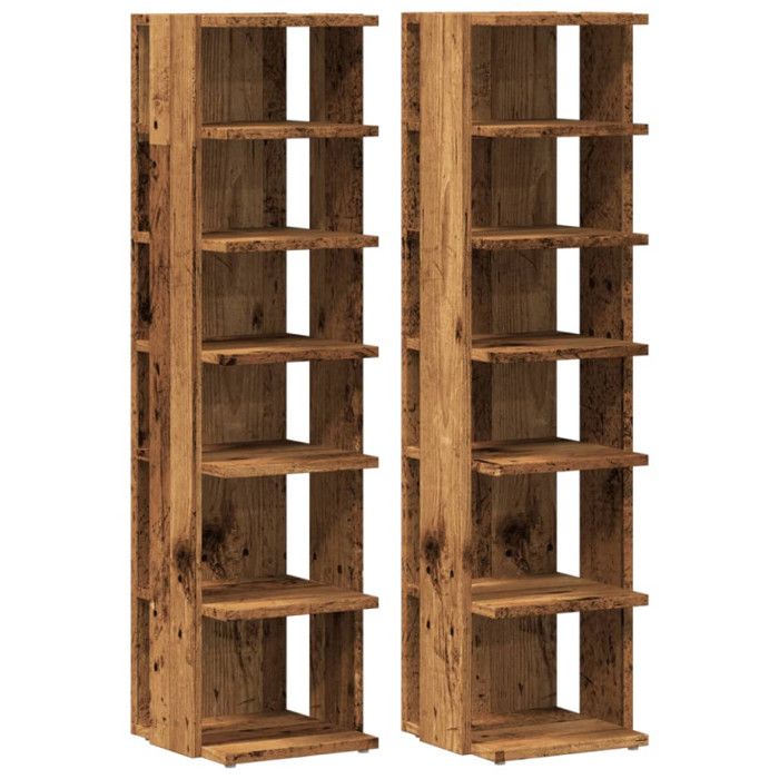 VidaXL Shoe Cabinets 2 Pcs Old Wood Engineered Wood, Shoe Storage Cabinet, Shoe Rack, 856665