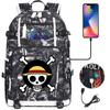 Anime Skull Print Large Capacity Backpack for Teens Students Casual Travel Daypack Lightweight Waterproof