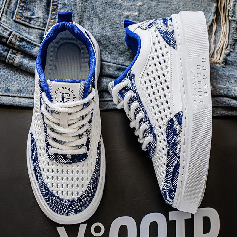 Platform casual sports men s shoes mesh breathable board shoes 39
