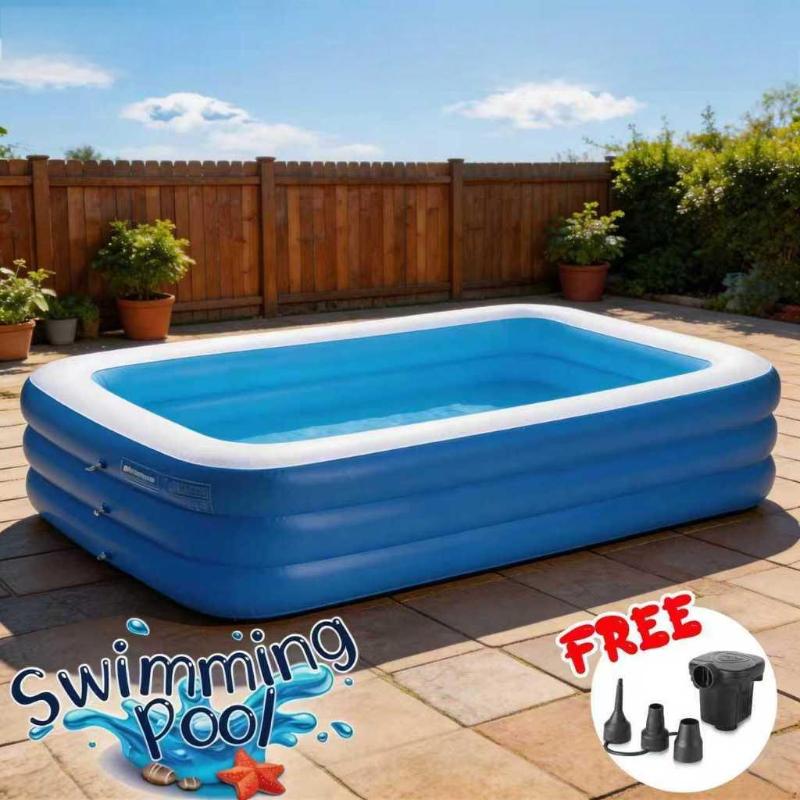 Baby Swimming Pool Inflatable Secure Design Kids Splash Pad Air Pump Included