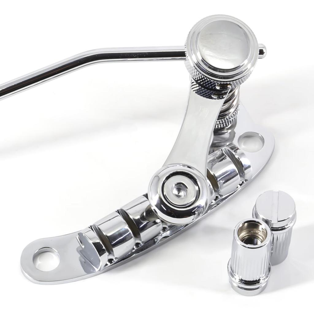 Ogdni Electric Guitar Vibrato Tremolo and Roller Guitar Bridge for LP SG Style Guitars Bridge, Tailpiece, Tune-O-Matic (Chrome)
