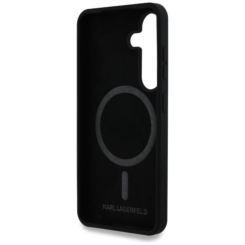 Karl Lagerfeld Silicone Double Heads And Circle Magsafe Case For Samsung Galaxy S25+ Black
