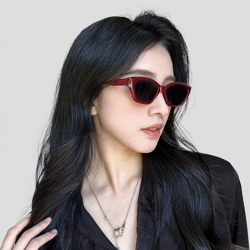 Red Cat Eye Sunglasses Female Photo Uv Protection Sunglasses Ins Wind Shade Trendy Polarized Light