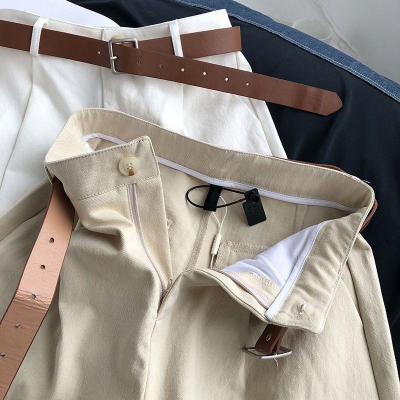 Women's High Waist Summer Workwear Shorts - Korean Style Loose A-Line Wide Leg Pants, Slimming and Casual, 2026 Trendy.