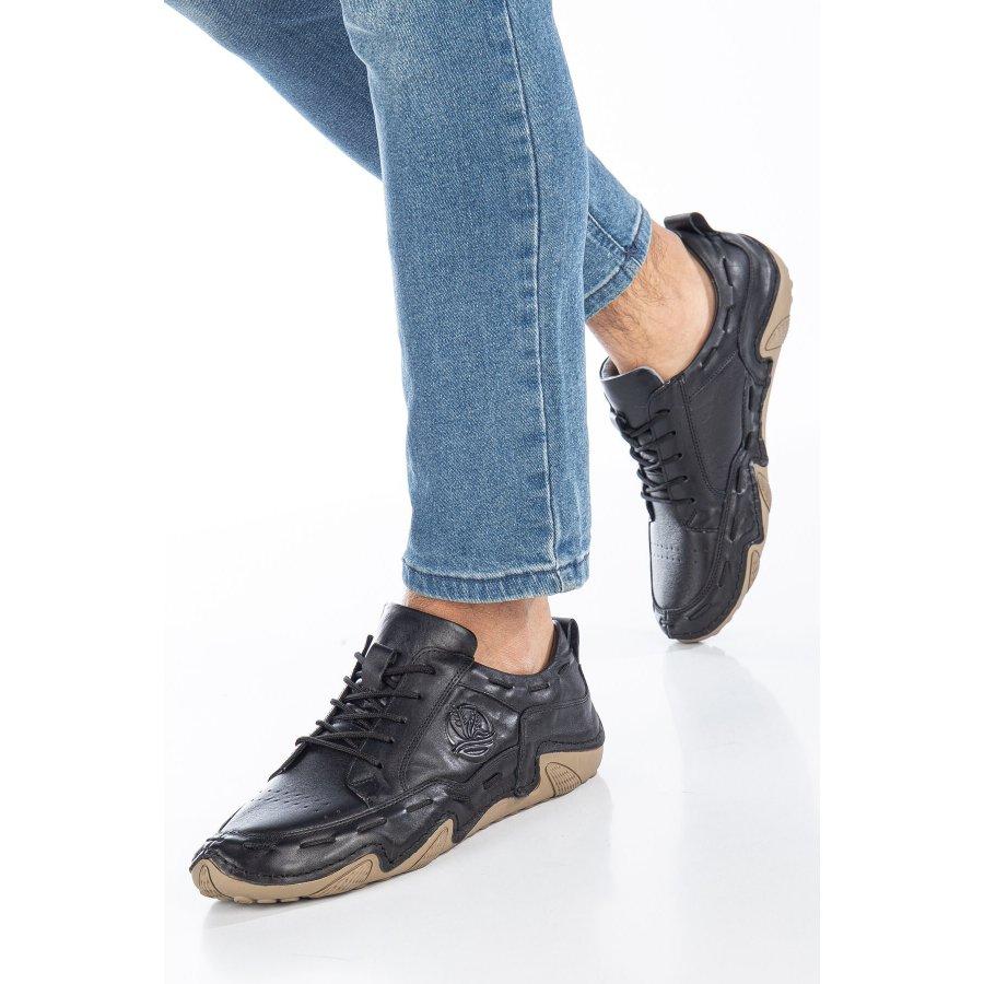

Genuine Leather Anatomical Lace-up Casual Men s Shoes 44 чорний