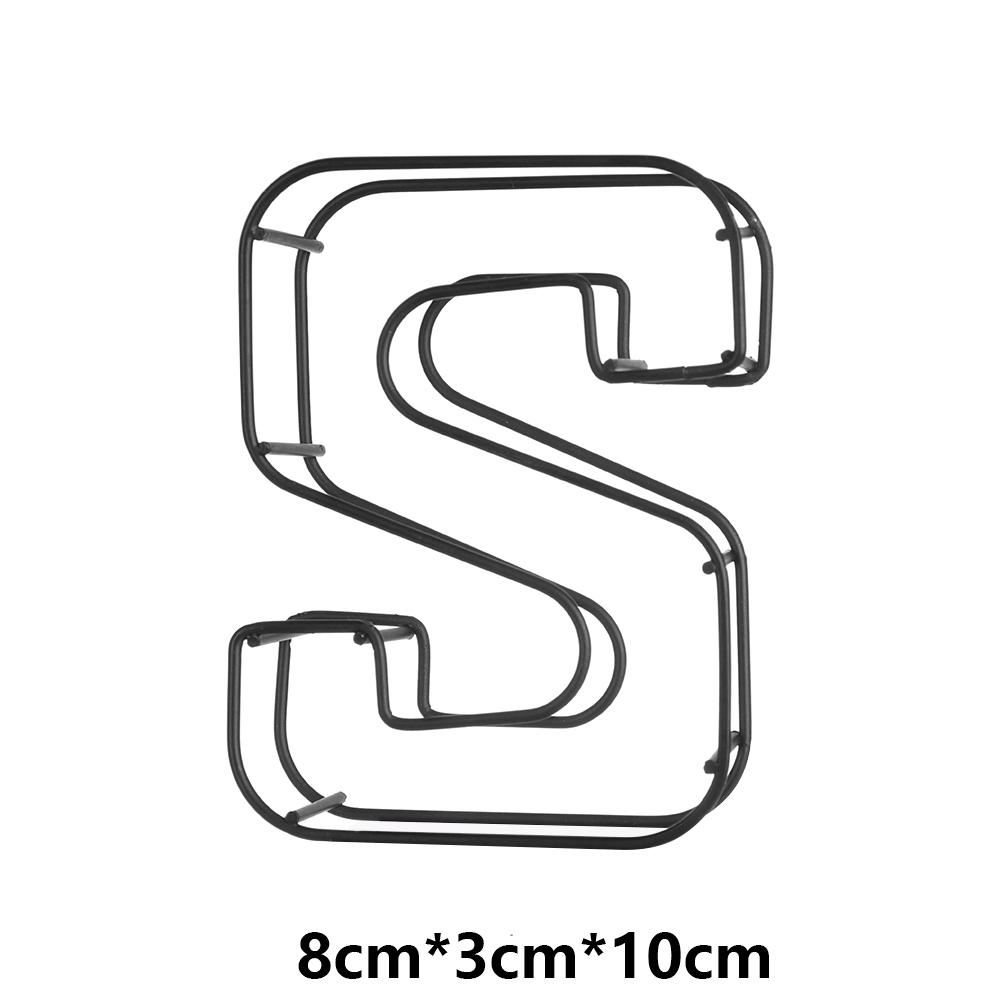 New Industrial Style Wrought Iron Alphabet Doorplate Sign Metal Hollow Letter Home Decor Cafe Adornment Photo Props Party Supply