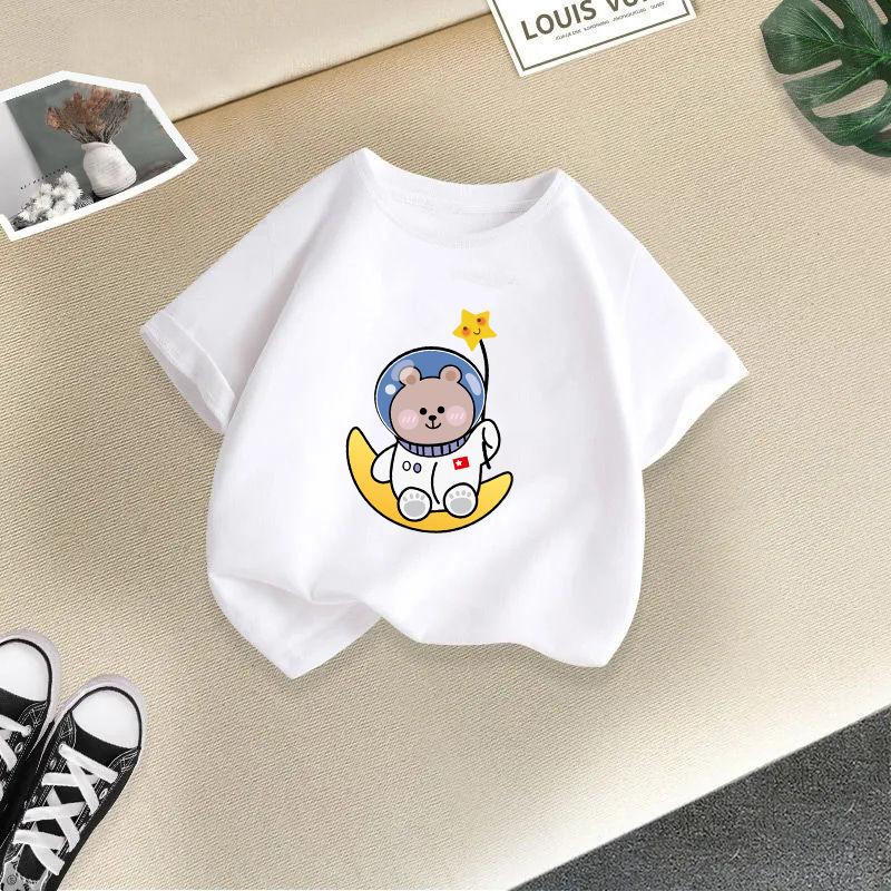 Children T-shirt Cute Animals Printed Kids 100% Cotton Tops O-Neck Short-sleeve Kids 2-13Y T-shirt