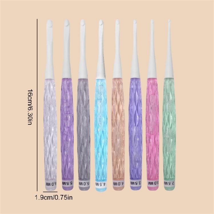 8Pcs 2.5mm-6.0mm Ergonomic Crochet Hook Set Crochet Needle for Beginner Hobbyist Knitting Sweater Scarf Socks Hat Bag