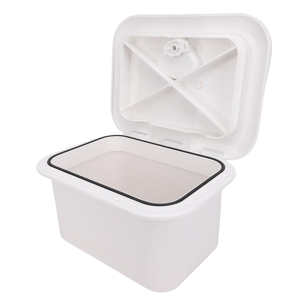 Boat Embedded Storage Marine Boat Storage Box ABS 37.5X27X17.5cm Boat Embedded Storage for Bait Fishing Gear Tools White