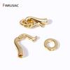 18K Gold Plated Brass Pearl Clasp Connector Beads End Caps Fastener Clasps For DIY Handmade Bracelet Jewelry Making Findings